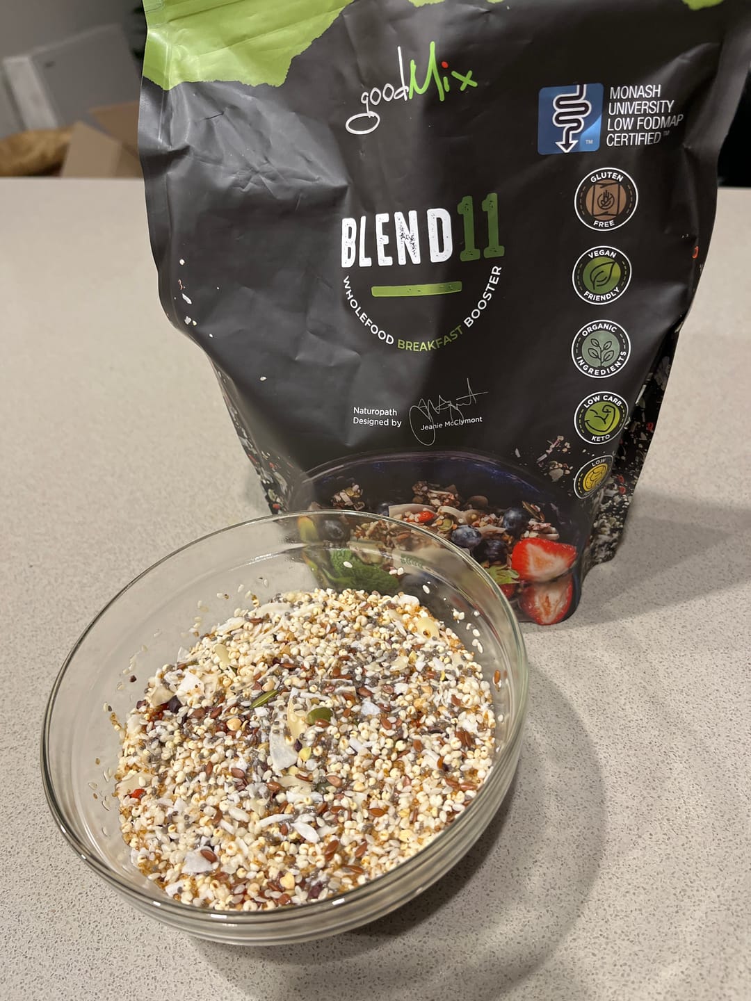 Customer photo review of Blend11: Low FODMAP, low carb, gluten free bircher muesli (Best Poos Ever!)