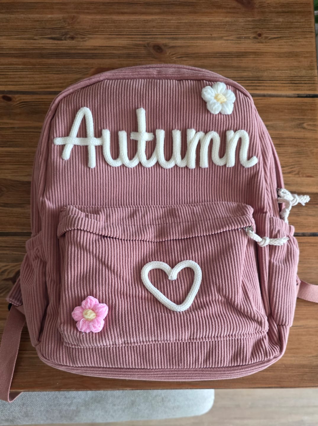 Customer photo review of K&C - Personalized Knitted Backpack