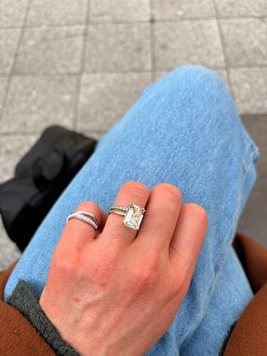 Customer photo review of Loulerie White Topaz & Diamond Ring