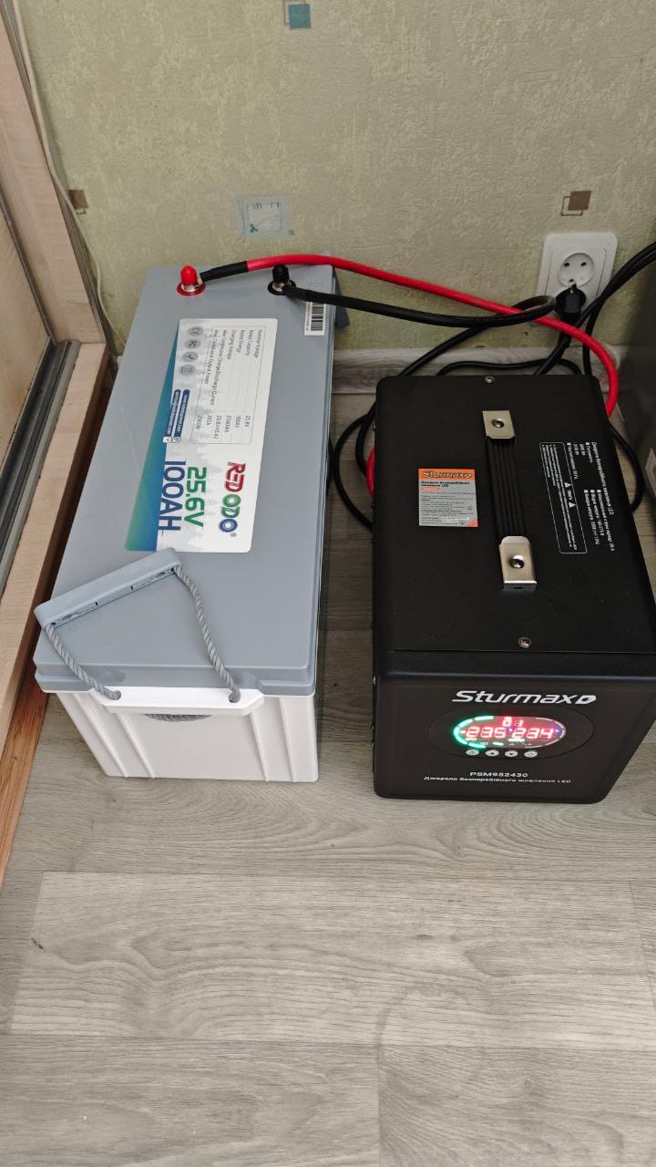 Customer photo review of 【Україна】0% ПДВ - Redodo 24V 100Ah акумулятор LiFePO4 глибокого циклу BMS 100A