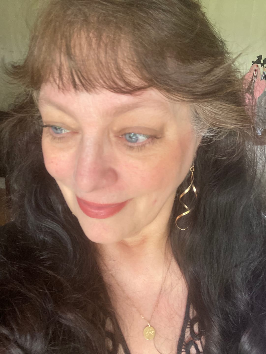 Customer photo review of Infinity Spiral Dangles