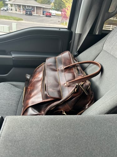 Customer photo review of Crazy Horse Handmade Buffalo Leather Briefcase