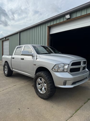Customer's silver Dodge Ram 1500 with Hubcentric Wheel Spacers installed, showing the truck's wider stance.