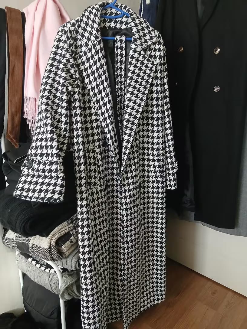 Customer photo review of Stella Houndstooth Trench Coat