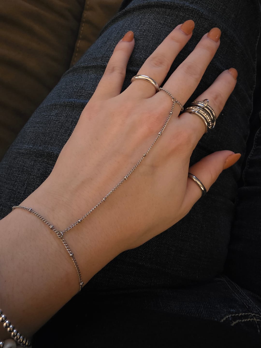 Customer photo review of Silver Hand Chain Bracelet