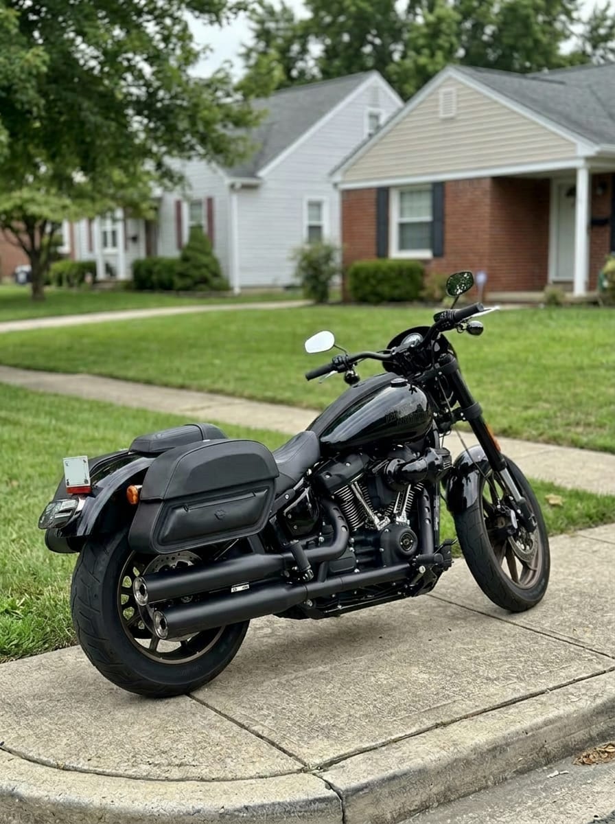 Customer photo review of 28L - Pantheon Medium Quick Mount Motorcycle Saddlebags For Harley Softail Low Rider S FXLRS