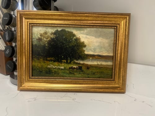 Customer photo review of Cows in a Landscape Vintage Print