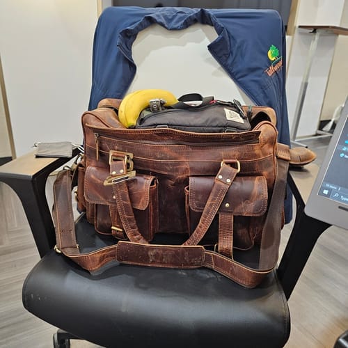 Customer photo review of Retro Buffalo Leather Business Briefcase