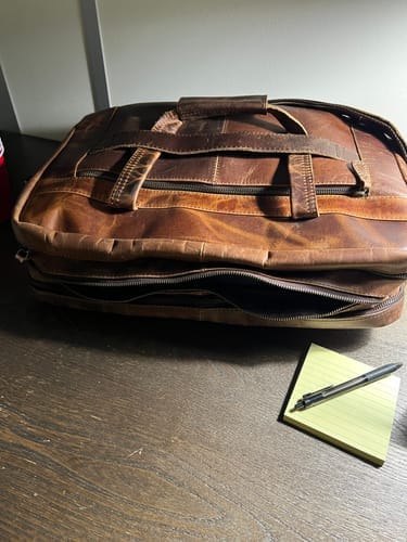 Customer photo review of Crazy Horse Handmade Buffalo Leather Briefcase