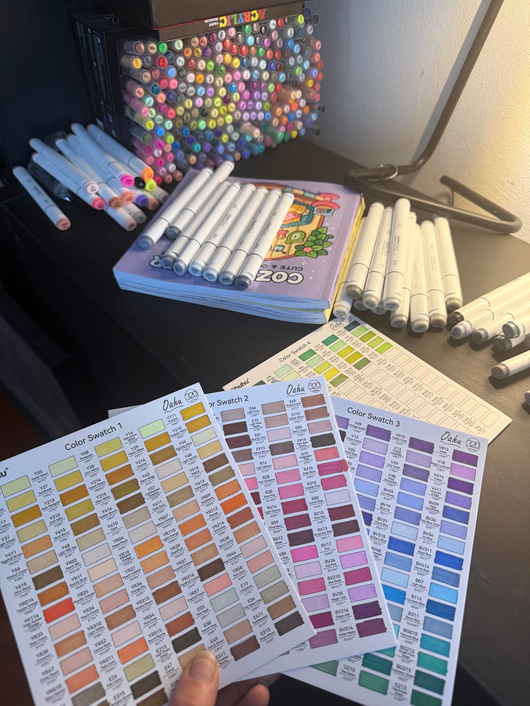 Customer photo review of Ohuhu Oahu 320 Colors Dual Tips Alcohol Art Markers, Fine & Chisel (New Color Codes)