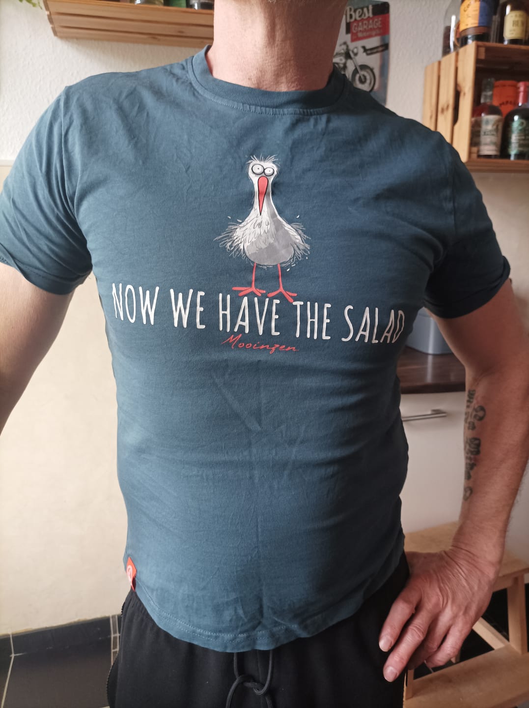 Customer photo review of Now we have the Salad · Unisex Premium Bio T-Shirt