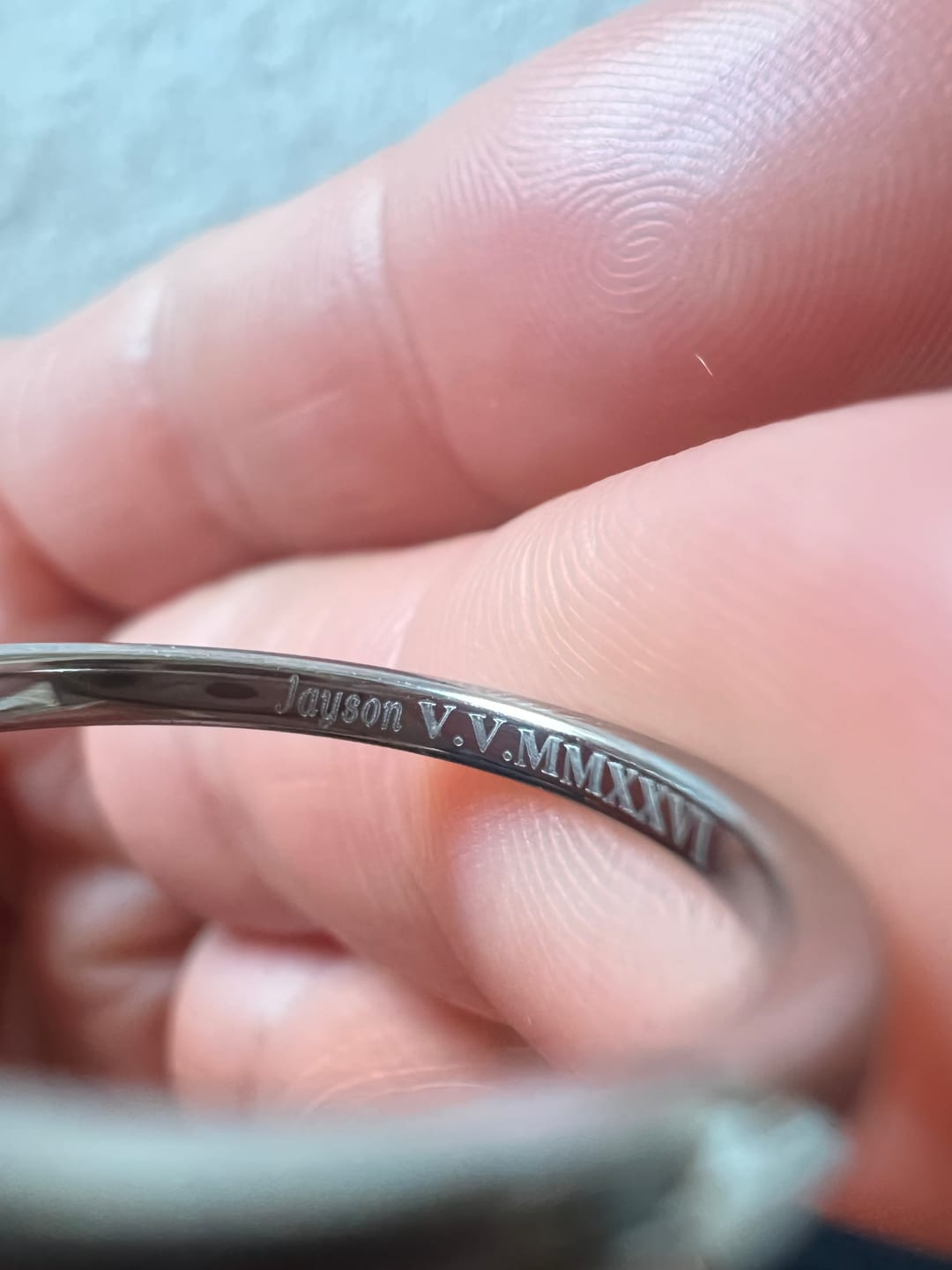 Customer photo review of Engrave Your Ring