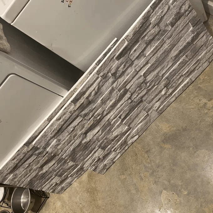 Customer photo review of Gemstone 3D Faux Stone Wall Panel – Decorative Styrofoam Stone Effect