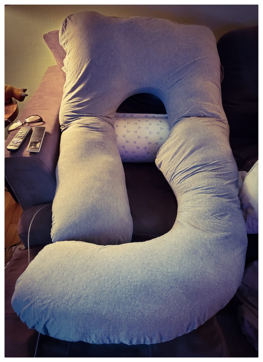 Customer photo review of G-Shape Full Body Maternity Pillow – Memory Foam, Cotton Cover
