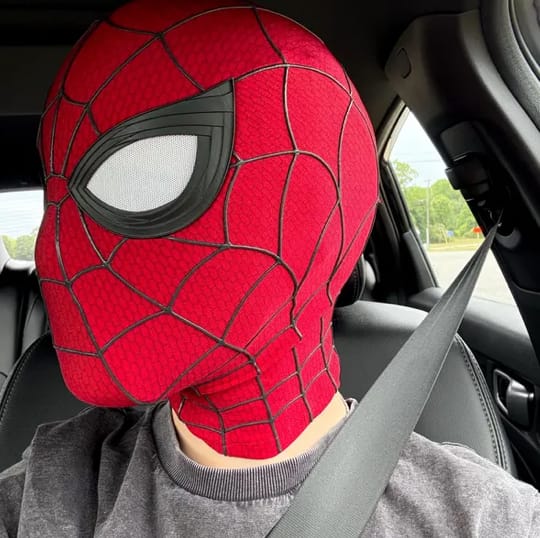 Customer photo review of Spider-Man: Brand New Day Life Size Wearable Mask (Cosplay Version)