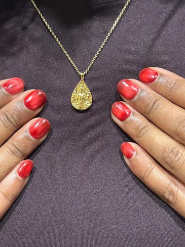 Customer photo review of Goddess Lakshmi Necklace (Gold)
