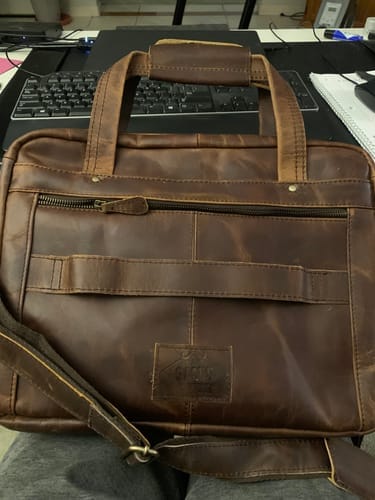 Customer photo review of Crazy Horse Handmade Buffalo Leather Briefcase