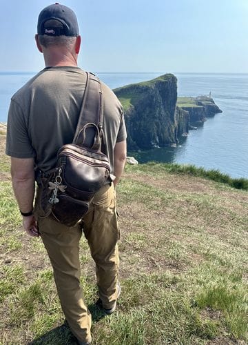 Customer photo review of Buffalo Crazy Horse Leather Sling Bag