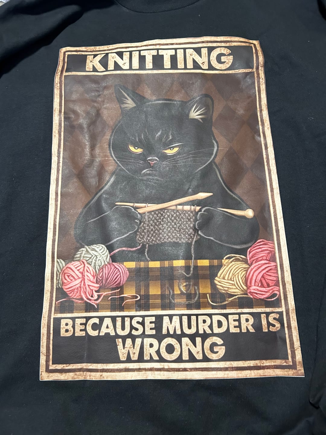 Customer photo review of Knitting Because murder is wrong Long Sleeve T-shirt