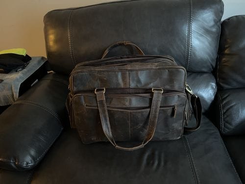 Customer photo review of Vintage Buffalo Business Briefcase Bag