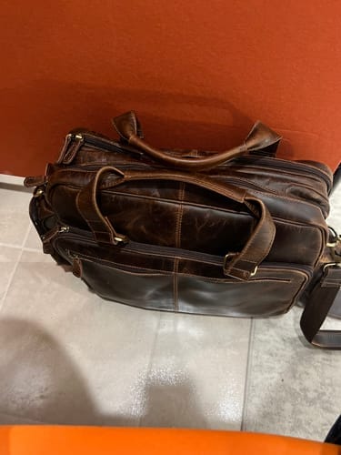 Customer photo review of Vintage Buffalo Business Briefcase Bag