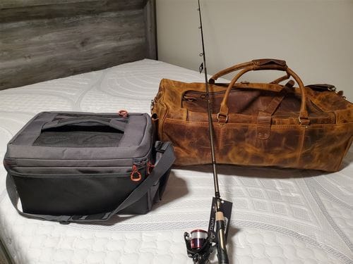 Customer photo review of Retro Buffalo Leather Duffle Bag - Recondite Sepia