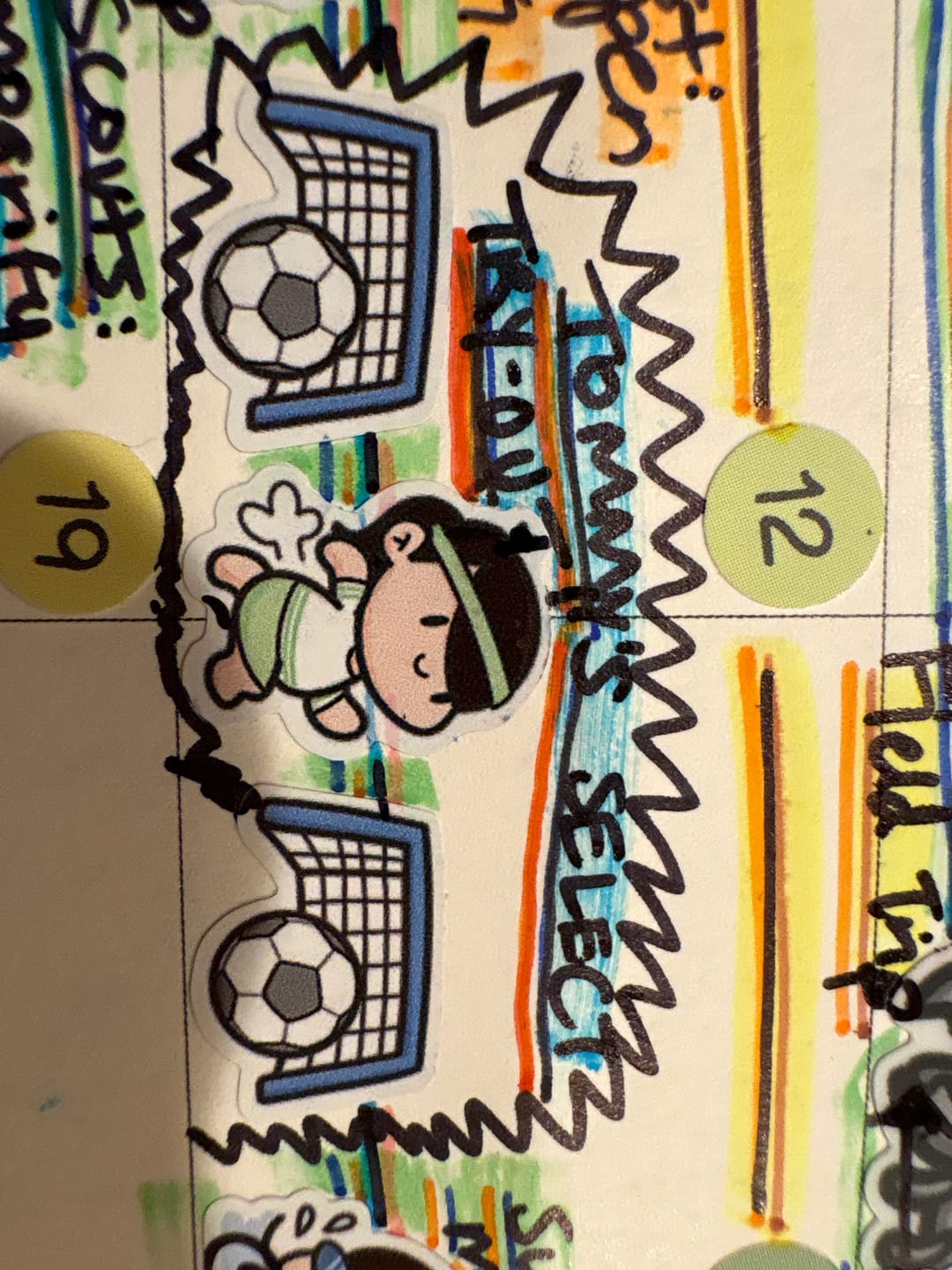 Customer photo review of Soccer / Football Planner Stickers