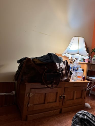 Customer photo review of Retro Buffalo Leather Duffle Bag - Recondite Sepia