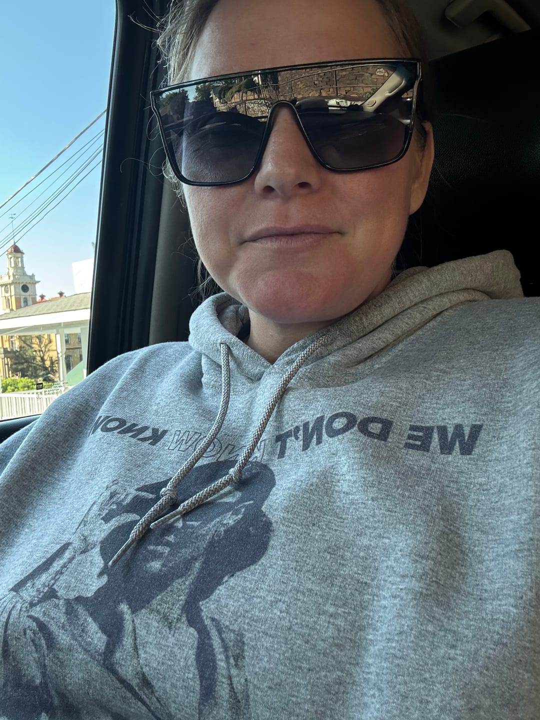 Customer photo review of We Know Glasses Hoodie