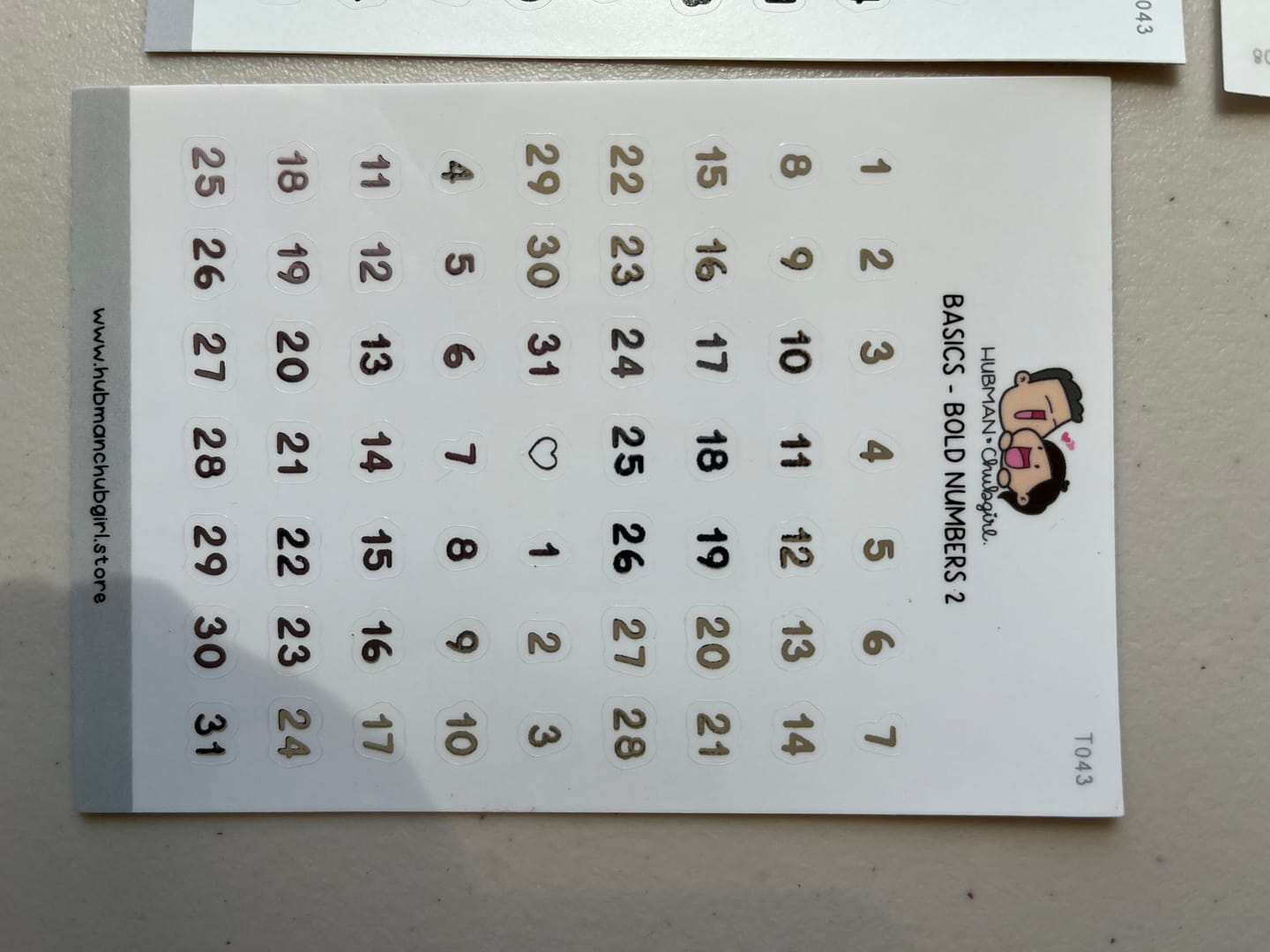 Customer photo review of Basics - Bold Numbers 2 Planner Stickers