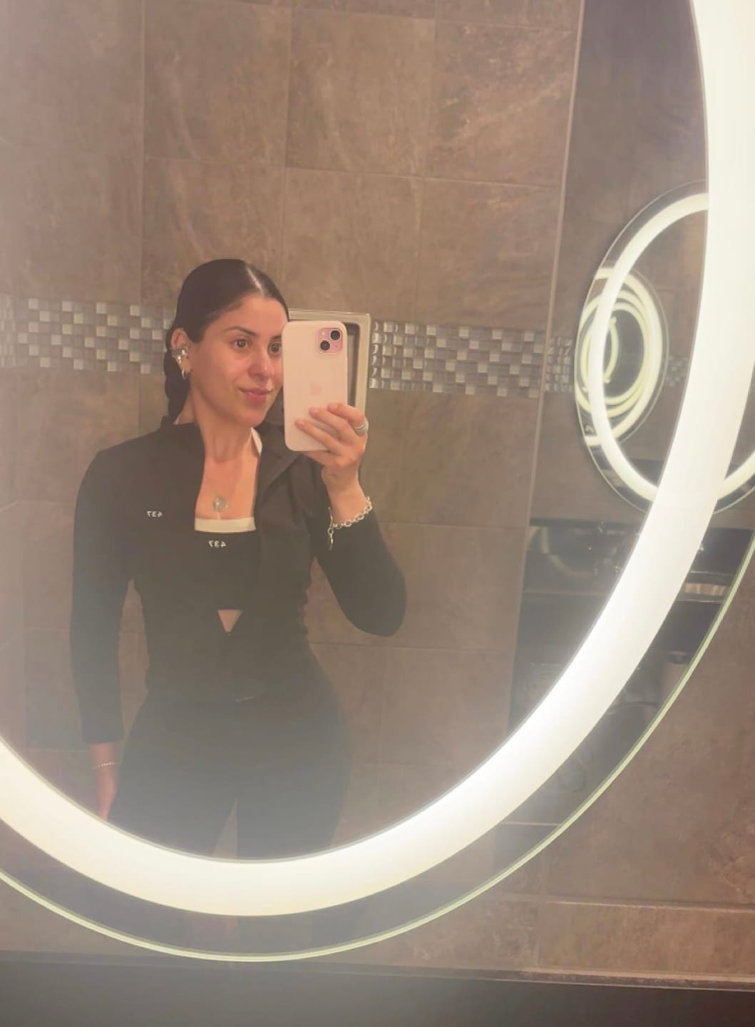 Customer photo review of The Halter Bra / Black-Cream