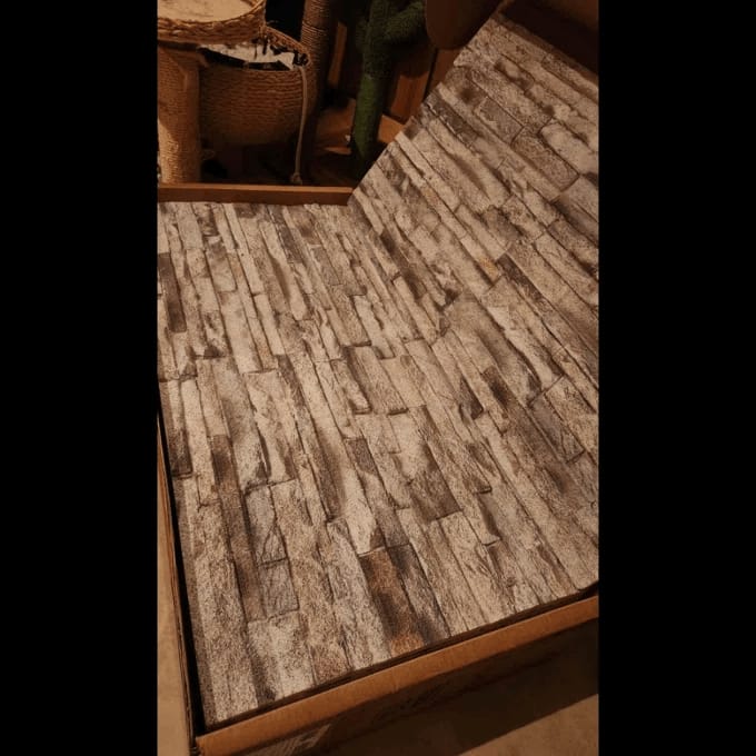 Customer photo review of Gemstone 3D Faux Stone Wall Panel – Decorative Styrofoam Stone Effect
