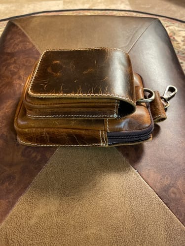 Customer photo review of Vintage Buffalo Leather Belt Pouch