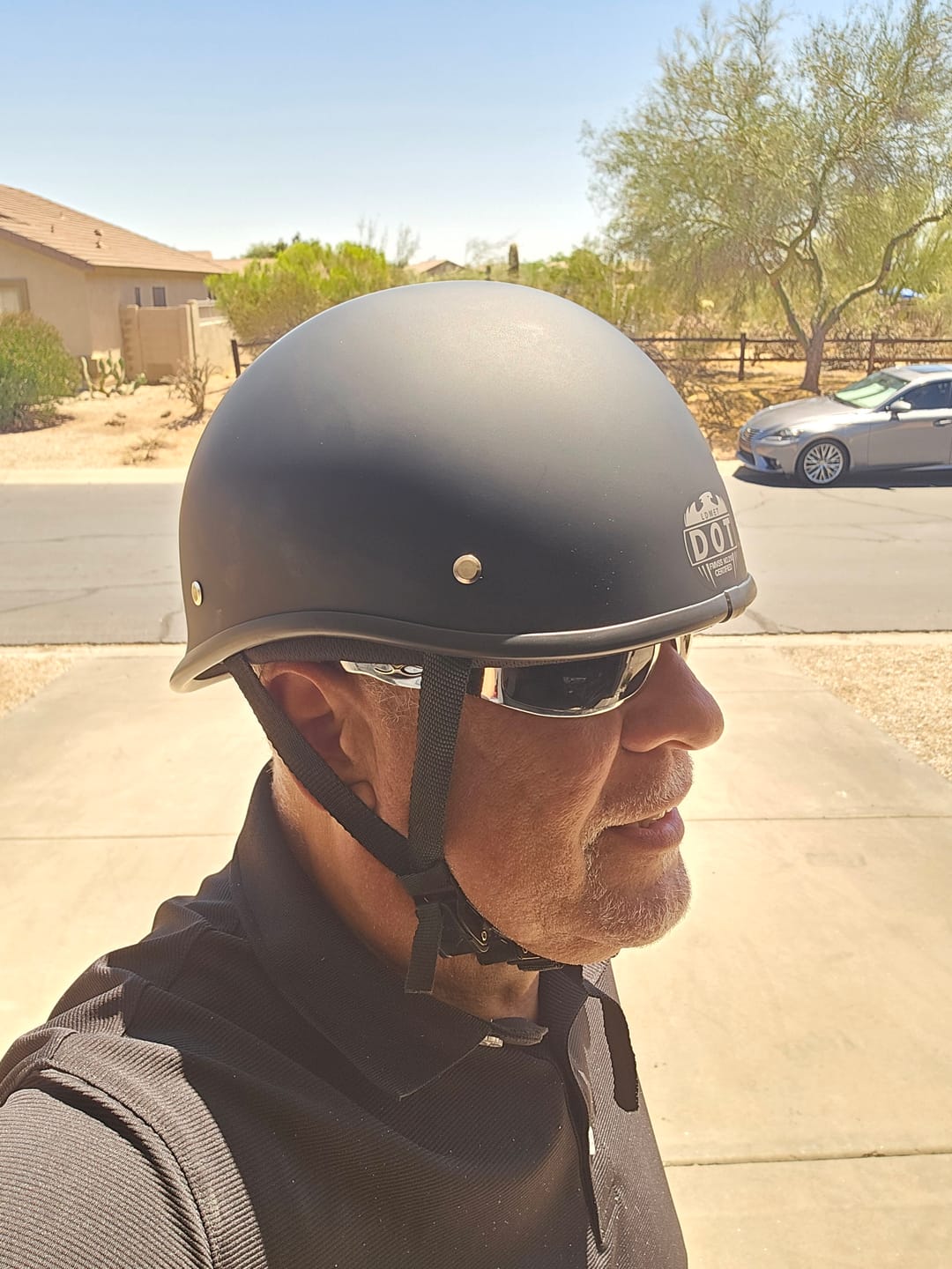 Customer photo review of Smallest & Lightest DOT Polo Helmet- Matte Black