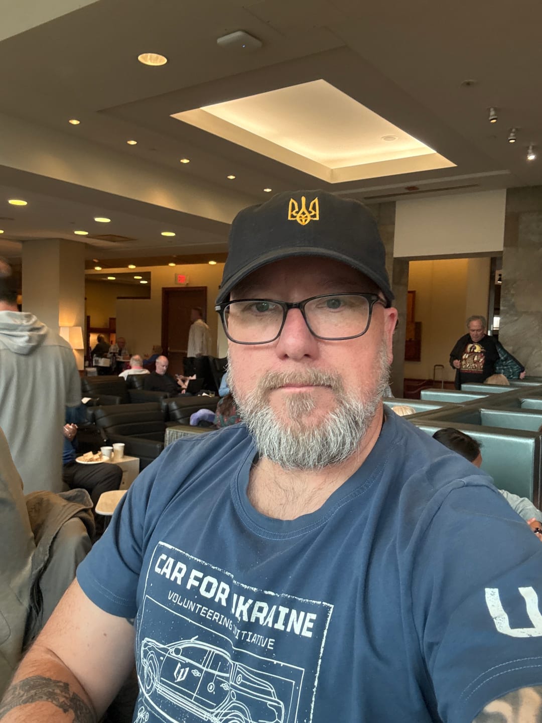 Customer photo review of Embroidered Yellow Trident Baseball Cap