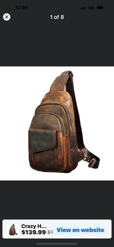 Customer photo review of Crazy Horse Leather Chest Sling Bag