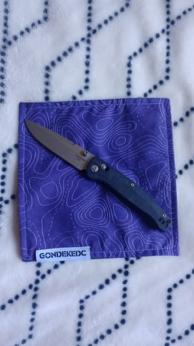 Customer photo review of GondekEDC Topo 2.0 Purple Hamilton Hank 7x7 – Cotton & Microfiber Handkerchief – Made in USA