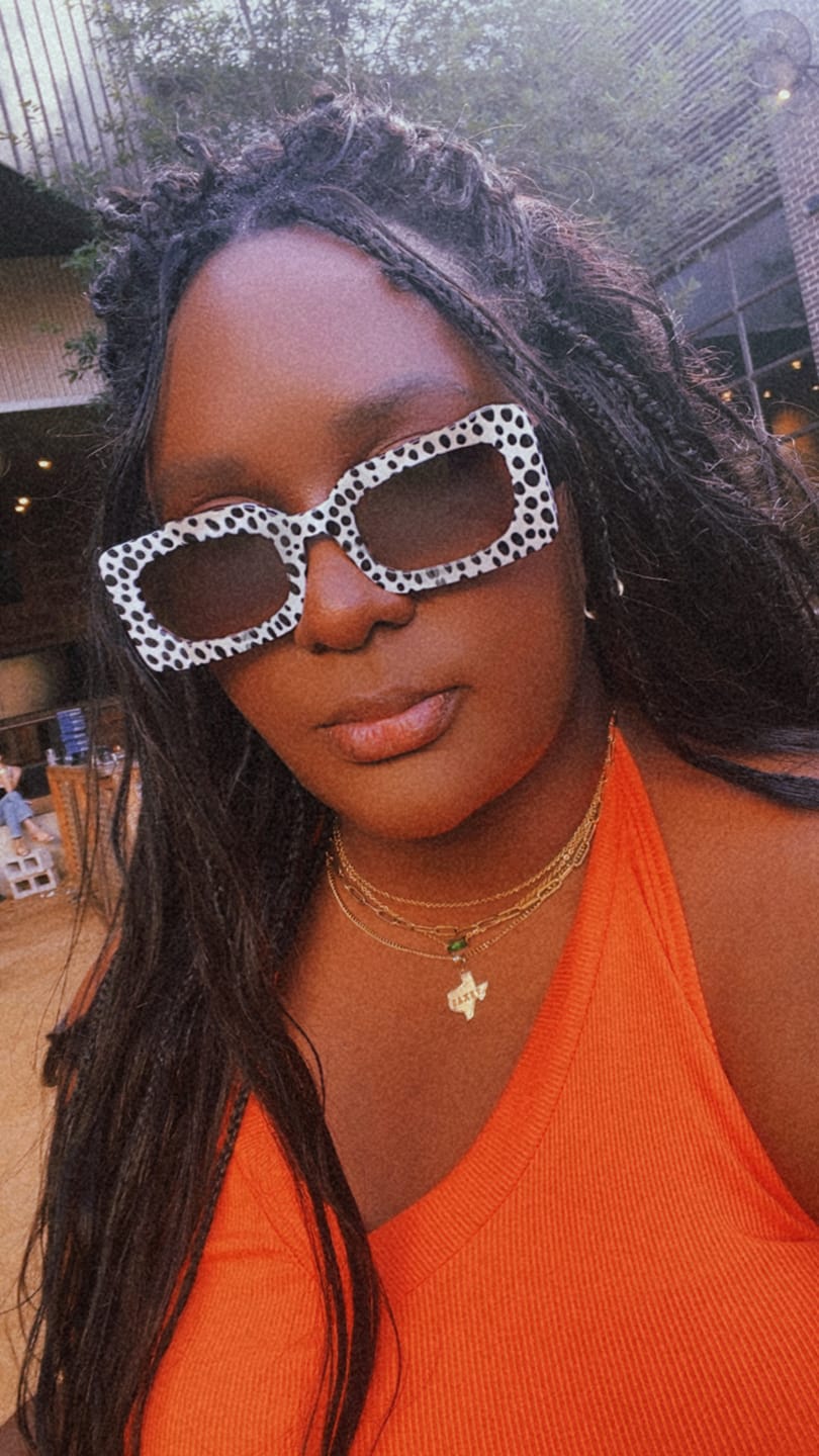 Customer photo review of Spot Me If You Can Mixed Print Sunglasses
