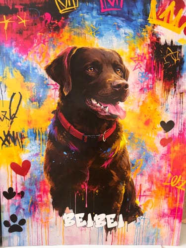 Customer photo review of Personalised Poster With Dog or Cat - Graffiti