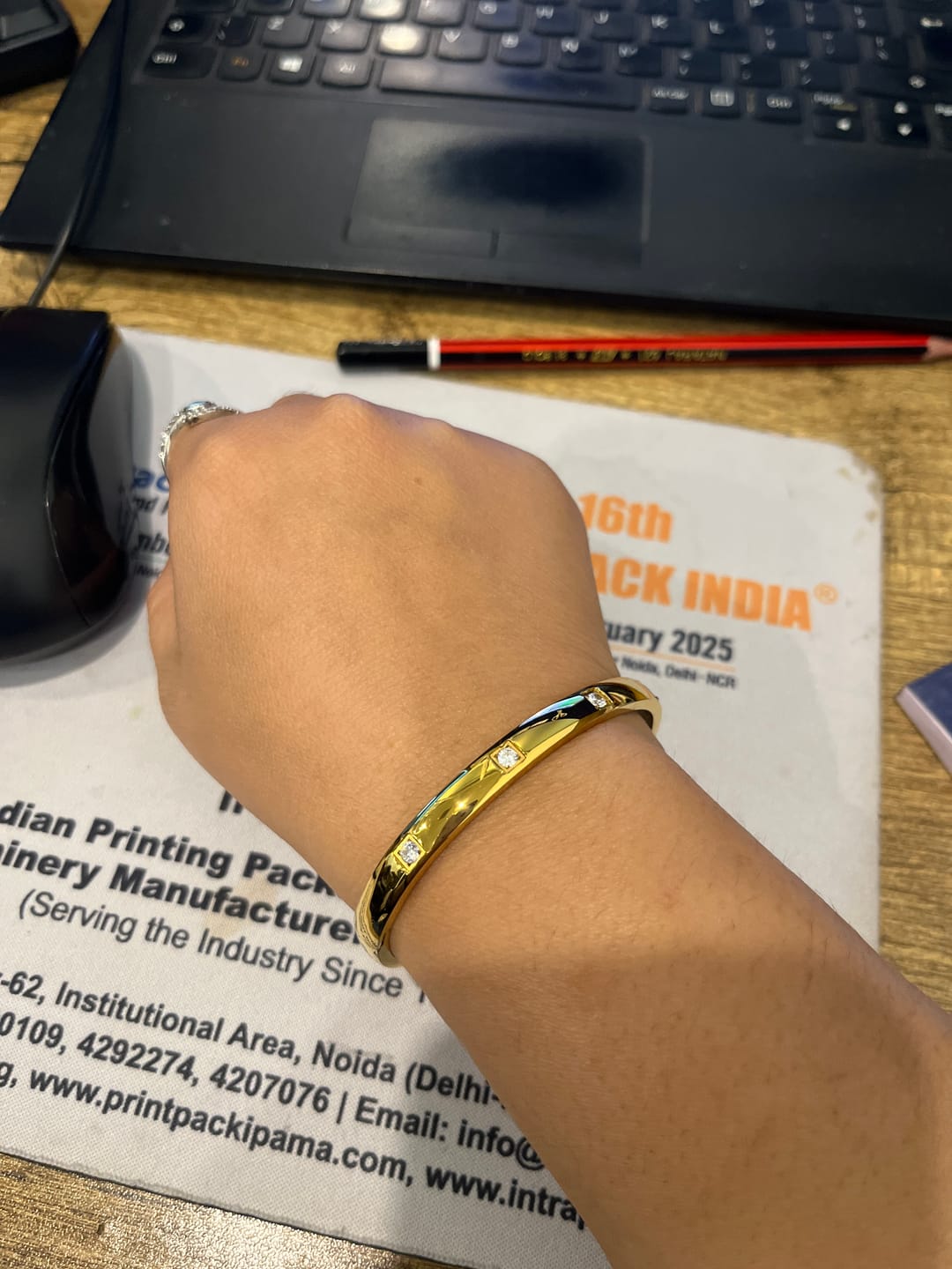 Customer photo review of Dazzling Stone Bangle Bracelet