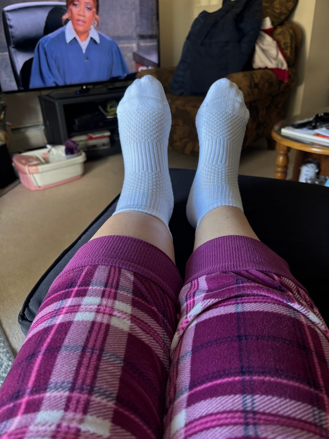 Customer photo review of White Ankle Compression Socks