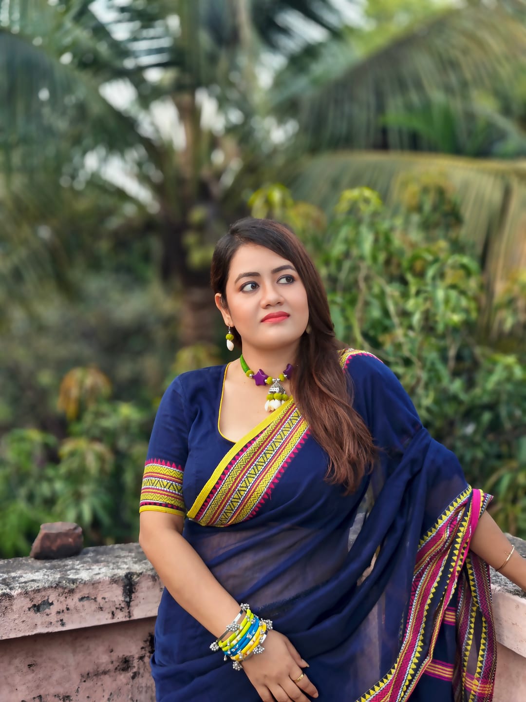 Customer photo review of Blueberry Cotton Saree