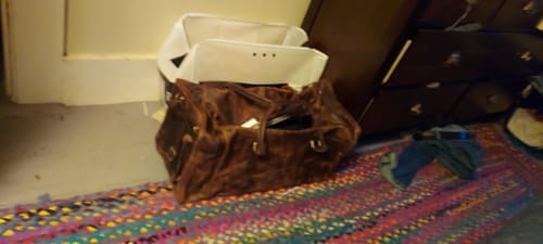 Customer photo review of Full Grain Retro Buffalo Leather Duffle Bag