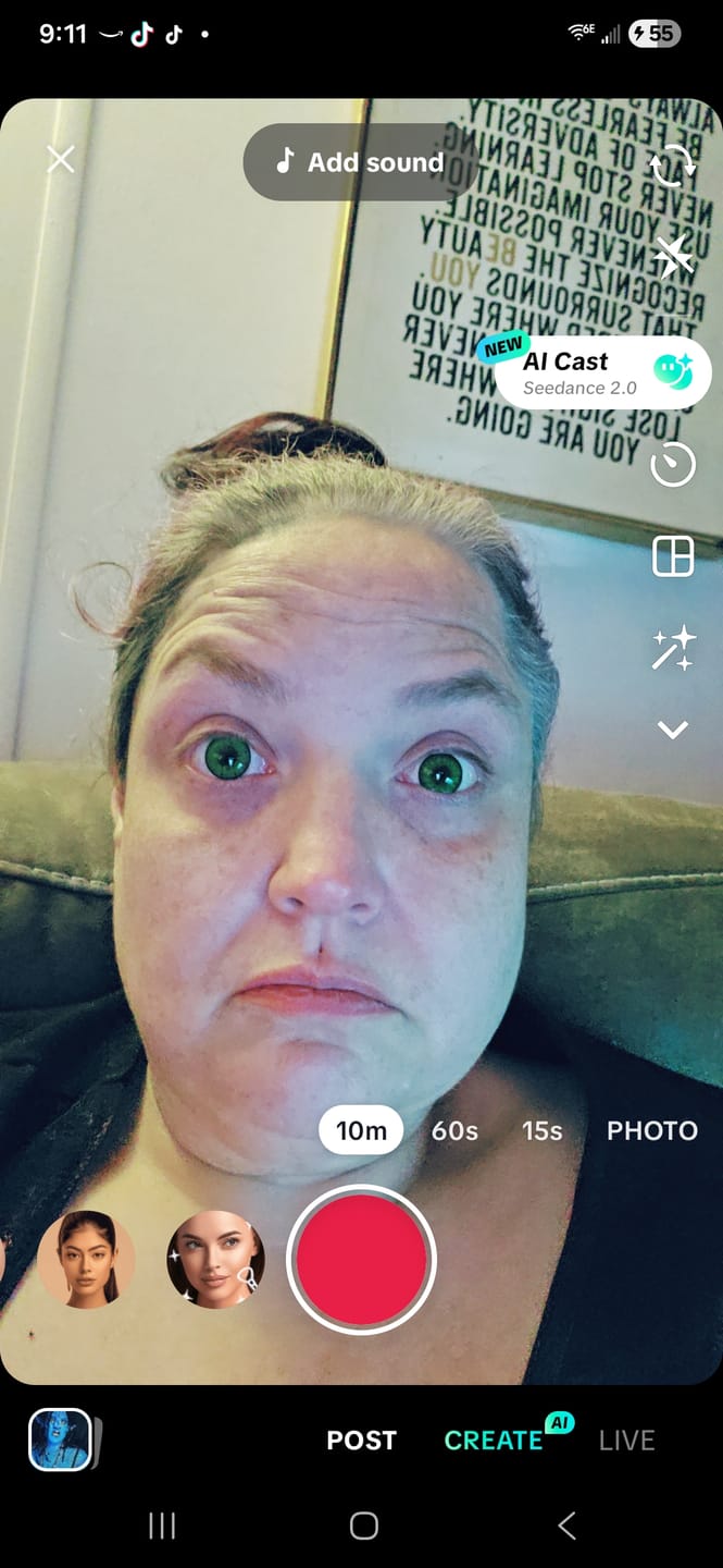Customer photo review of Vega Bright Forest Green Prescription Colored Contact Lenses