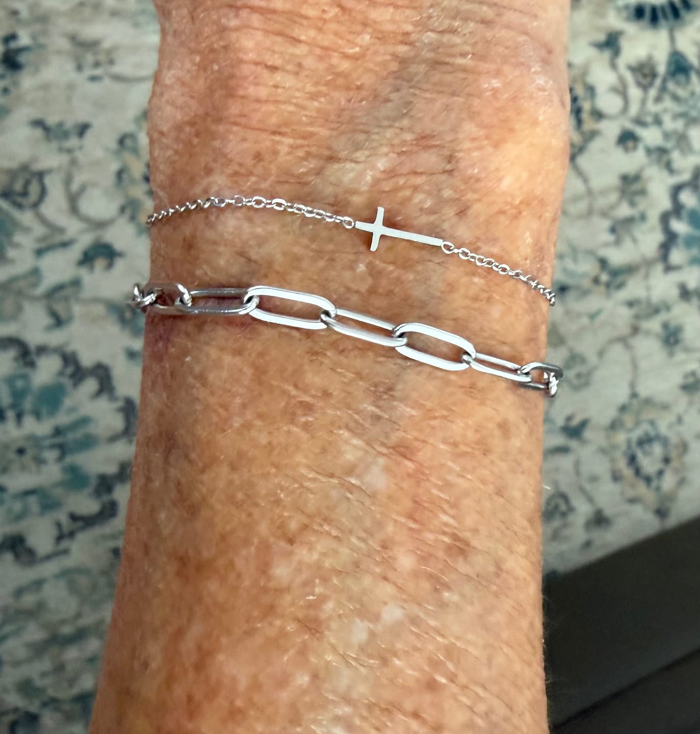 Customer photo review of The Delicate Cross Bracelet