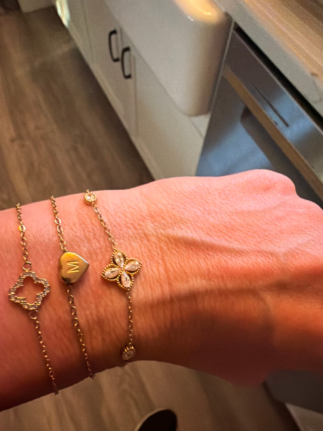 Customer photo review of Four Leaf Clover Crystal Bracelet
