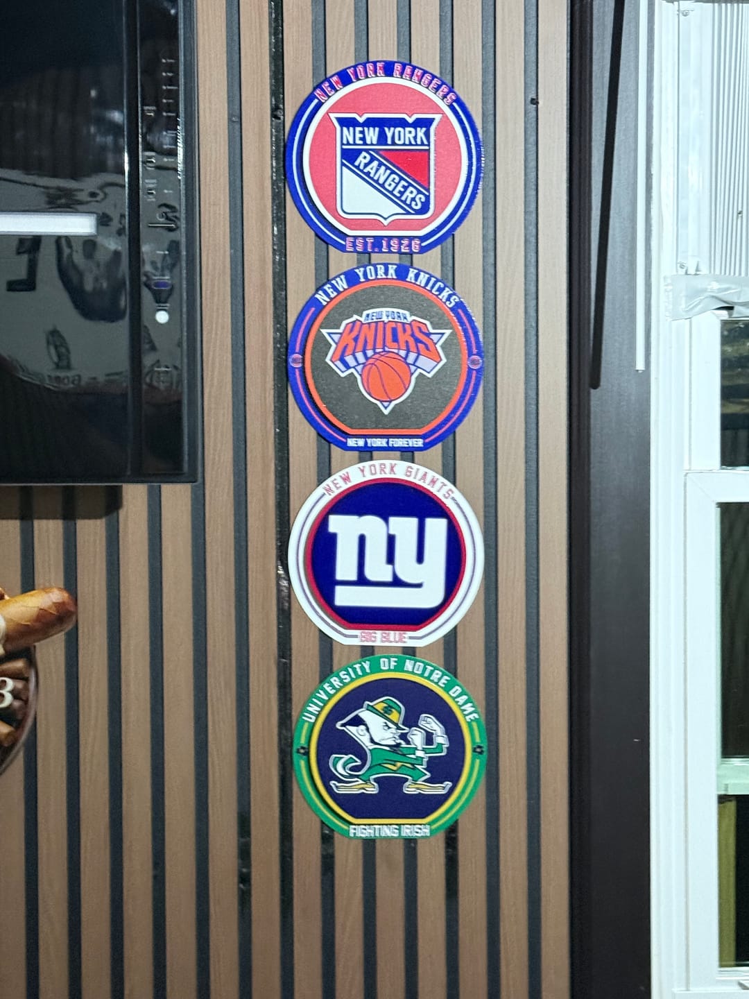 Customer photo review of Notre Dame Fighting Irish "Double Play" On the Shelf or on the Wall Art