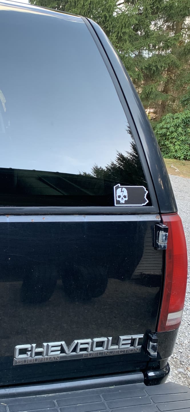 Customer photo review of SKULL LOGO STATE STICKERS