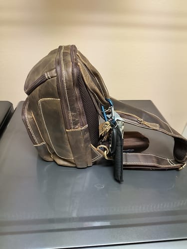 Customer photo review of Buffalo Crazy Horse Leather Sling Bag