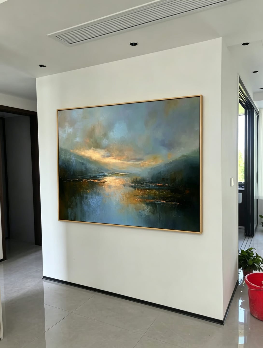 Customer photo review of Deep Water Calm – Hand-Painted Landscape Wall Art with Layered Texture for Modern Home Decor